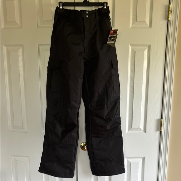 NWT Men's Black Snow Pants elastic waist W28-30 x L32 - Picture 1 of 5